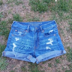 American Eagle High Rise Denim Shorts Size 4